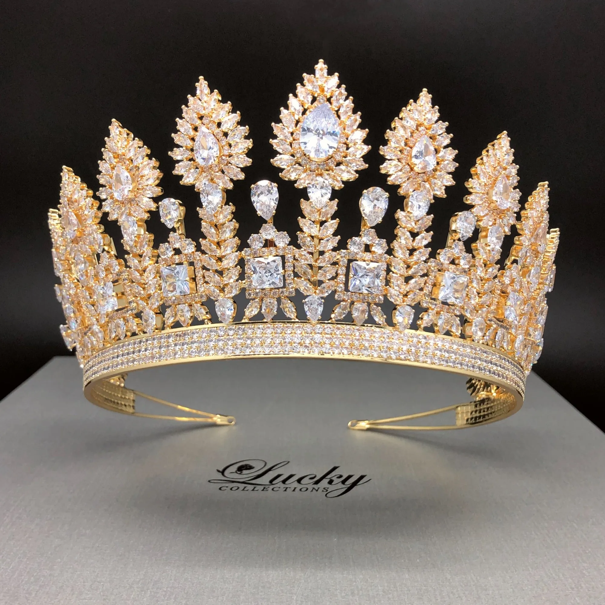 Empress Cubic Zirconia Bridal Crown and Quinceanera Tiara