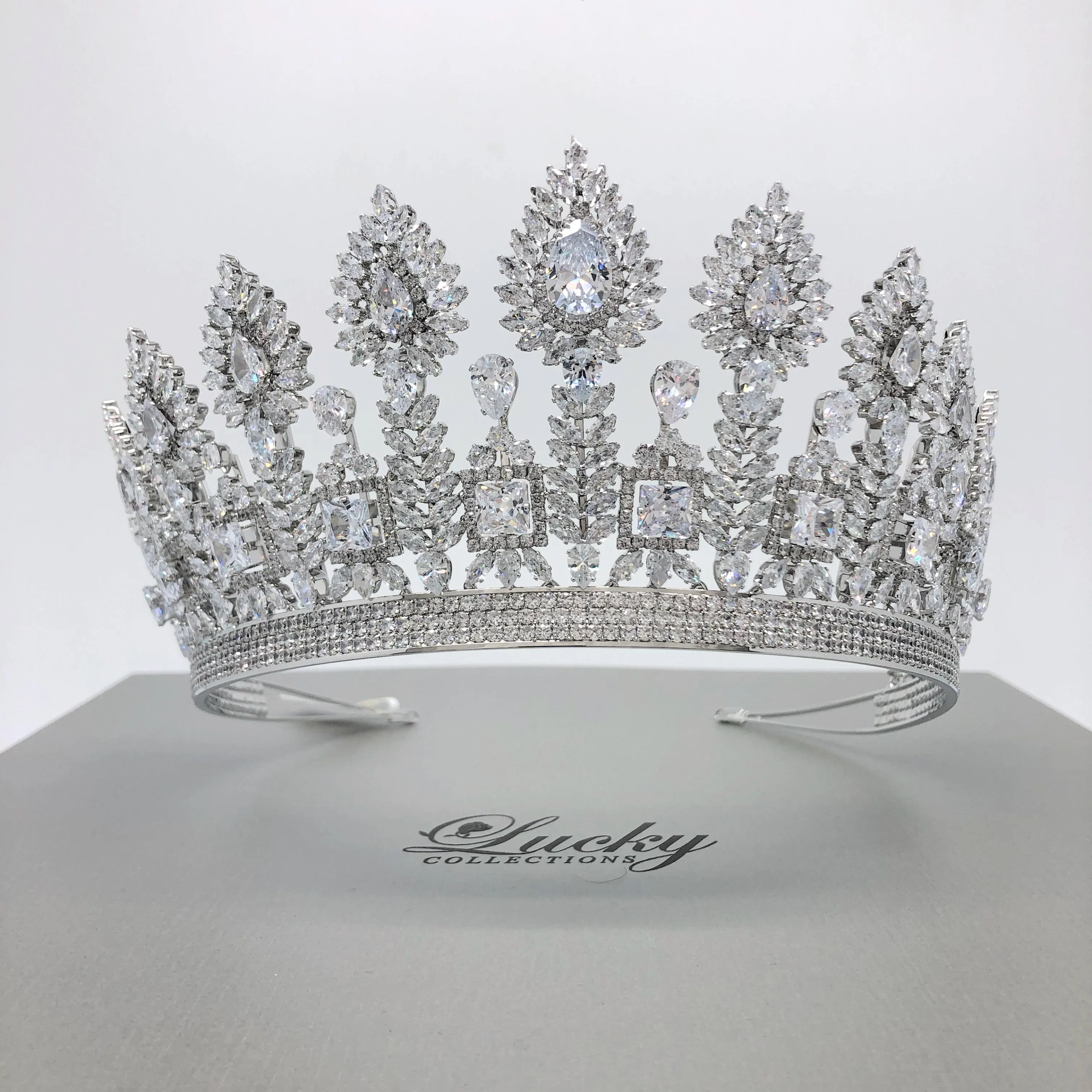 Empress Cubic Zirconia Bridal Crown and Quinceanera Tiara