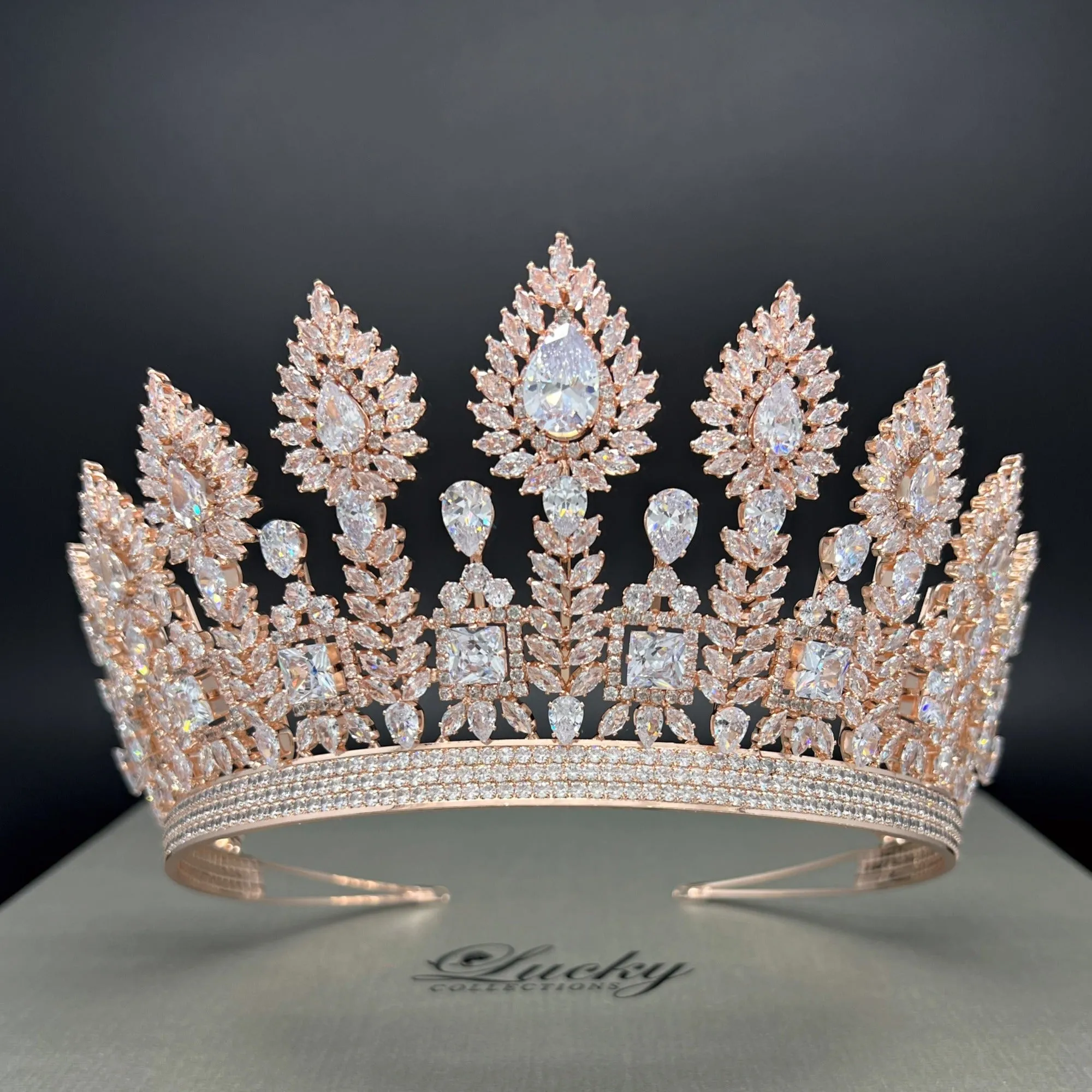 Empress Cubic Zirconia Bridal Crown and Quinceanera Tiara