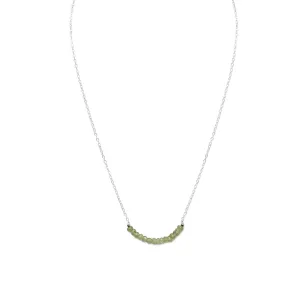 Faceted Peridot Bead Necklace - August Birthstone