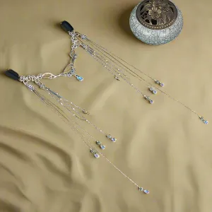 Fairycore Blue Teardrop Tassel Tiara