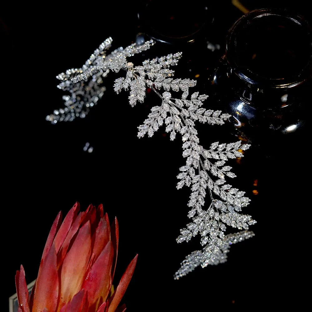 Fashion Crystal Leaf Hair Band Bridal Wedding Tiara Headband Accessory