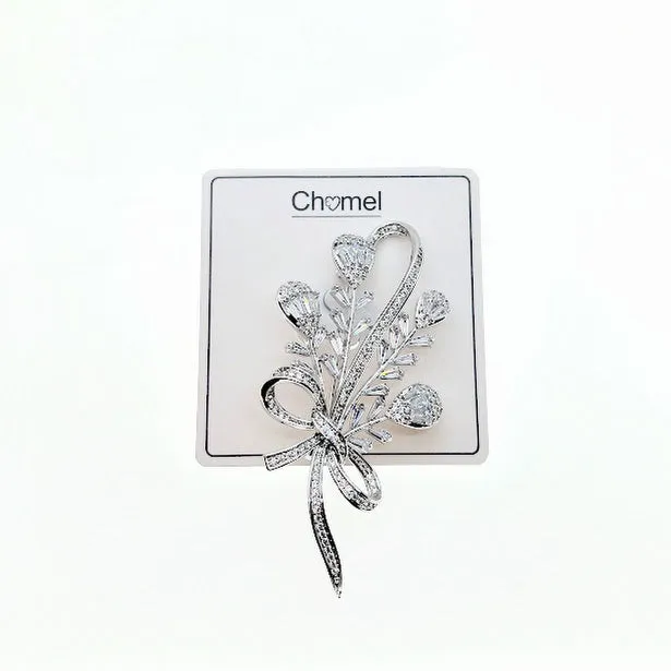 Flower Cubic Zirconia Brooch