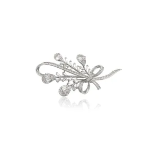 Flower Cubic Zirconia Brooch