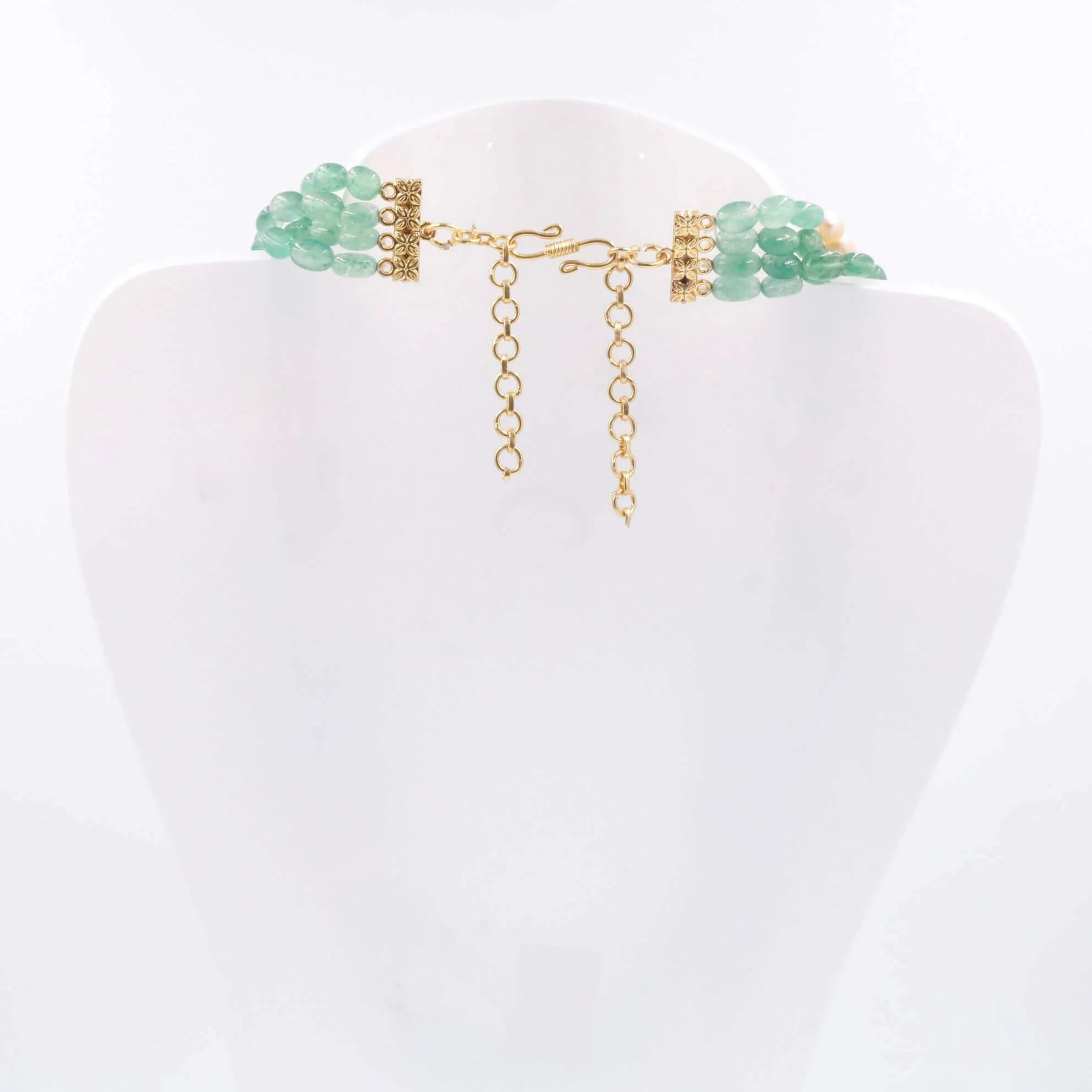 Gemstone w/ Fresh Water Pearl Necklace Ruby w/ Fresh Water Pearl & Aventurine Quartz Necklace Indian Necklace Layered Necklace SKU: 6143124