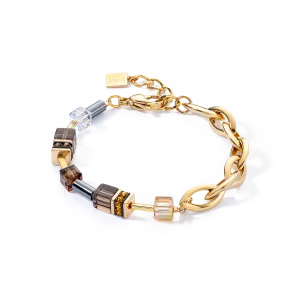 GeoCUBE® Chunky Chain bracelet gold-brown