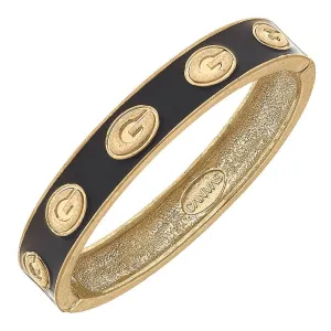Georgia Bulldogs Enamel Logo Hinge Bangle - Black