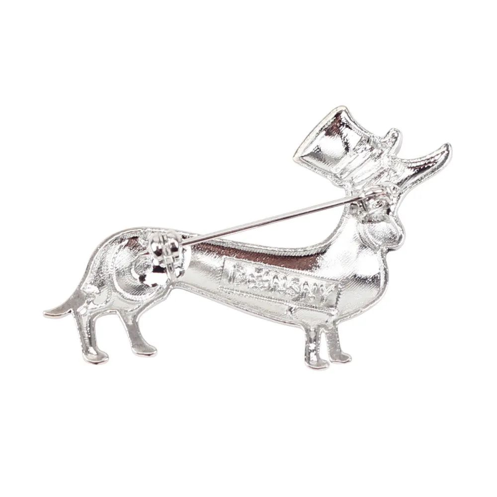 Graceful Dachshund Enamel Brooches Pin