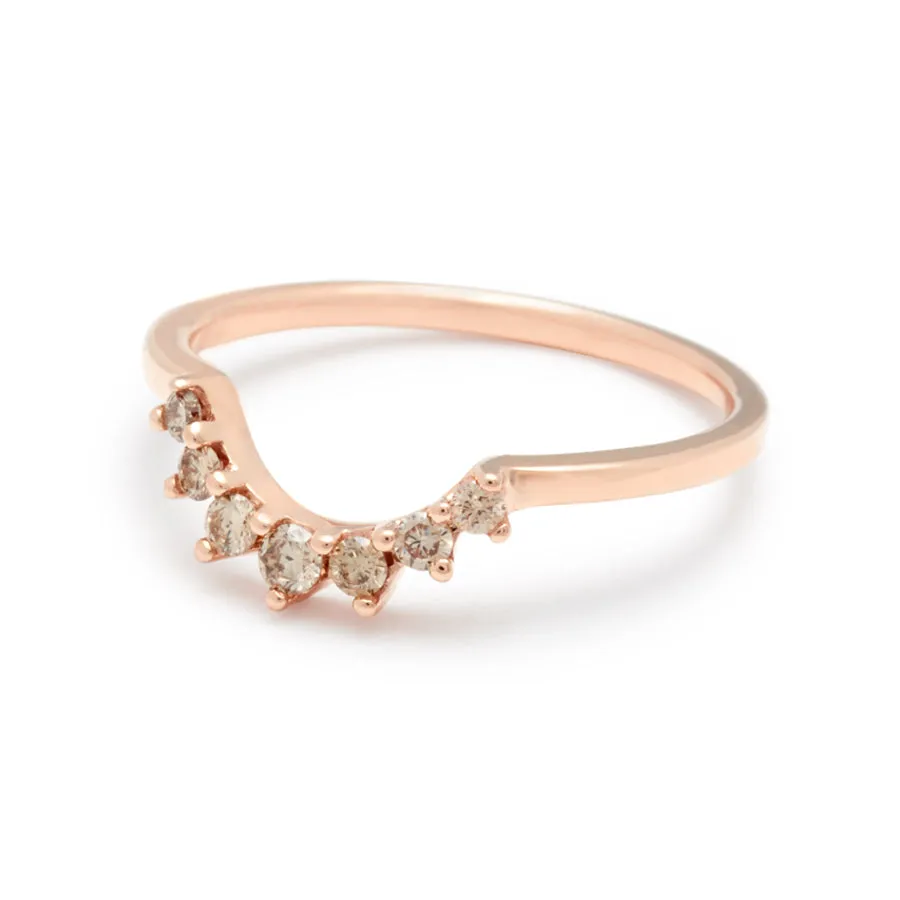 Grand Tiara Band - 14k Gold & Champagne Diamonds
