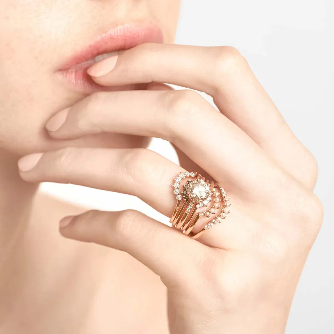 Grand Tiara Band - 14k Gold & Champagne Diamonds