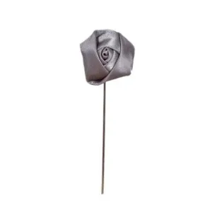 GREY FLOWER BROOCH LAPEL PIN