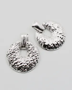 Hammered Textured Round Dangle Earrings