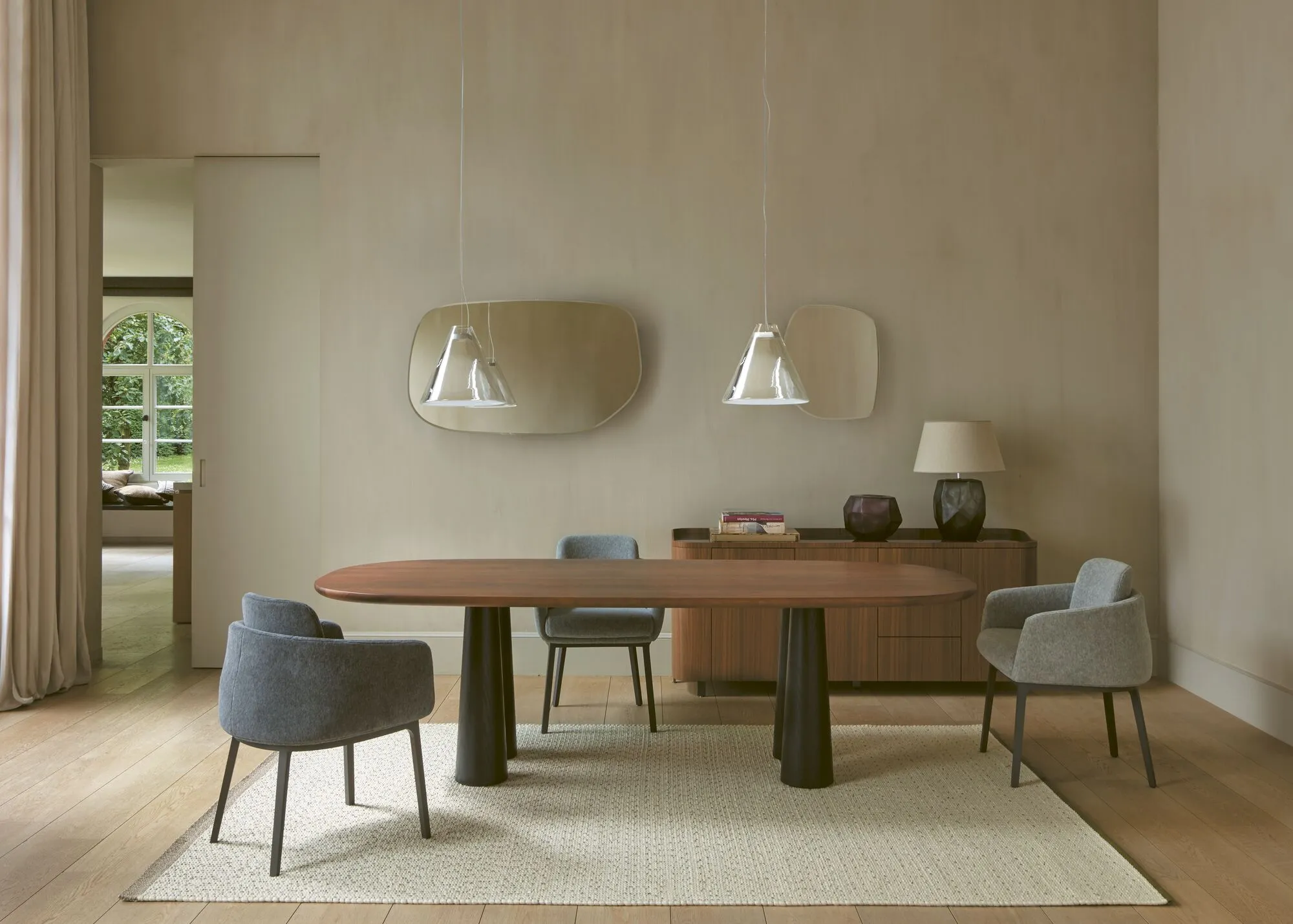 Hashira Dining Table Base In Black Stained Ash