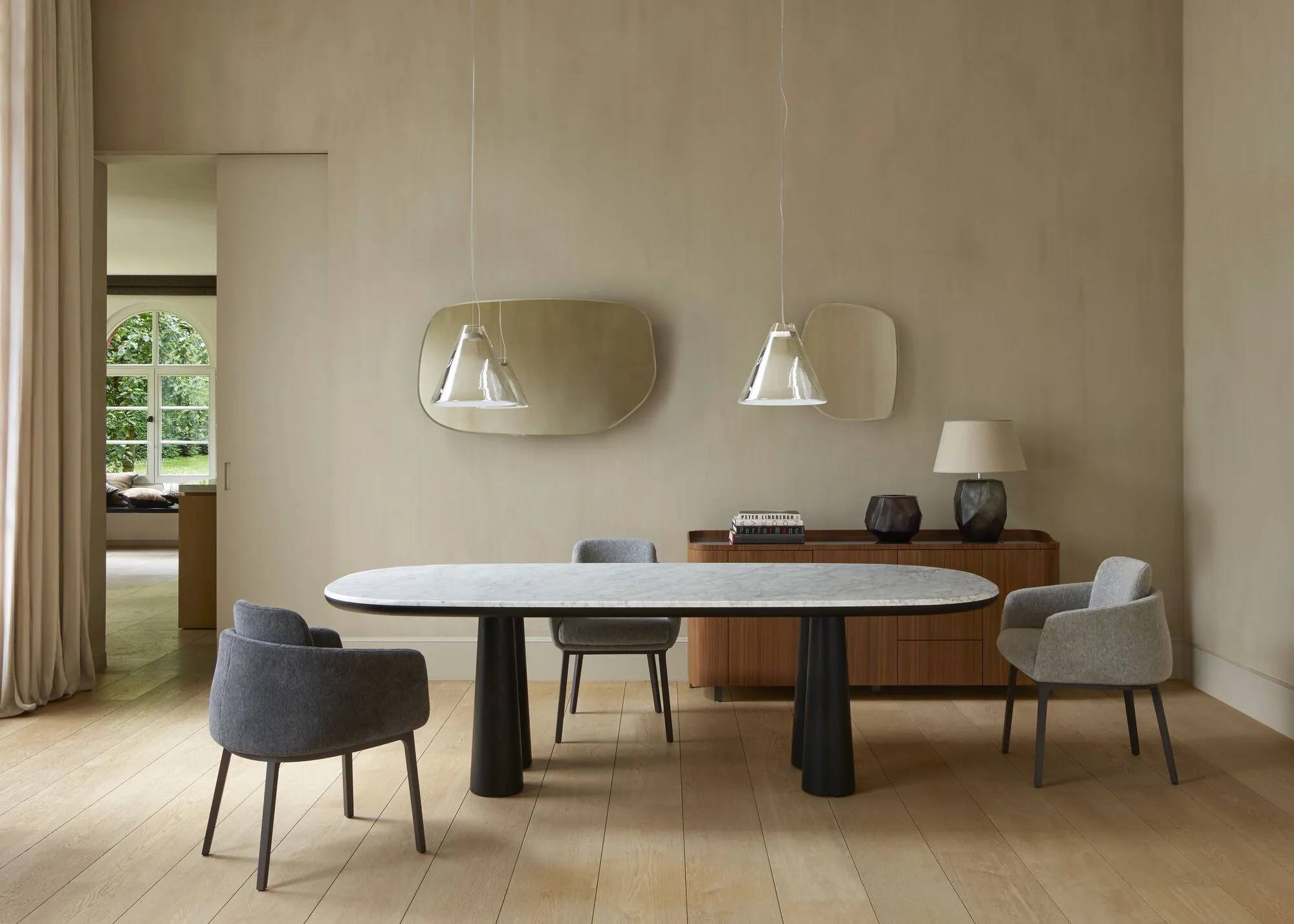 Hashira Dining Table Base In Black Stained Ash