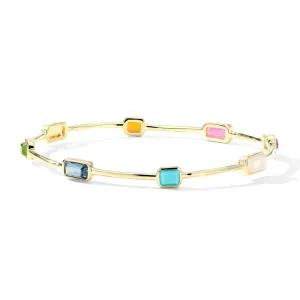 Ippolita Rock Candy 18K Gold Gelato Bangle Bracelet in Summer Rainbow