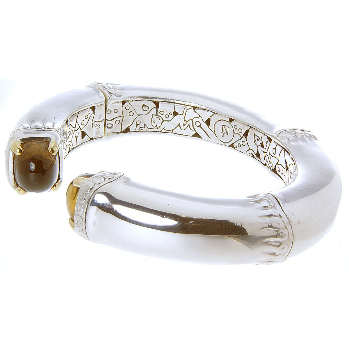 John Hardy Citrine Hinged Bangle Bracelet