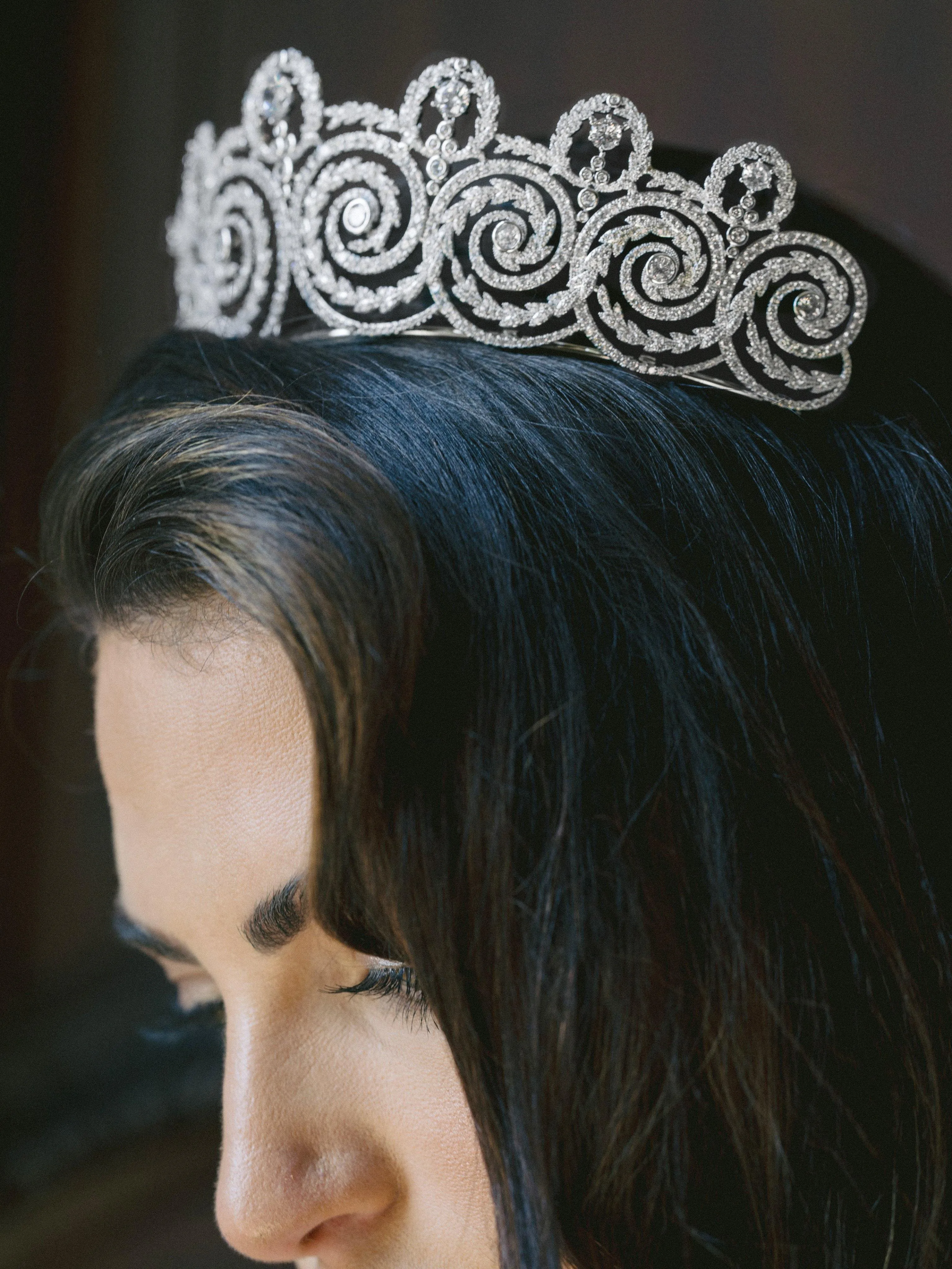 KHEDIVE Simulated Diamond Bridal Tiara