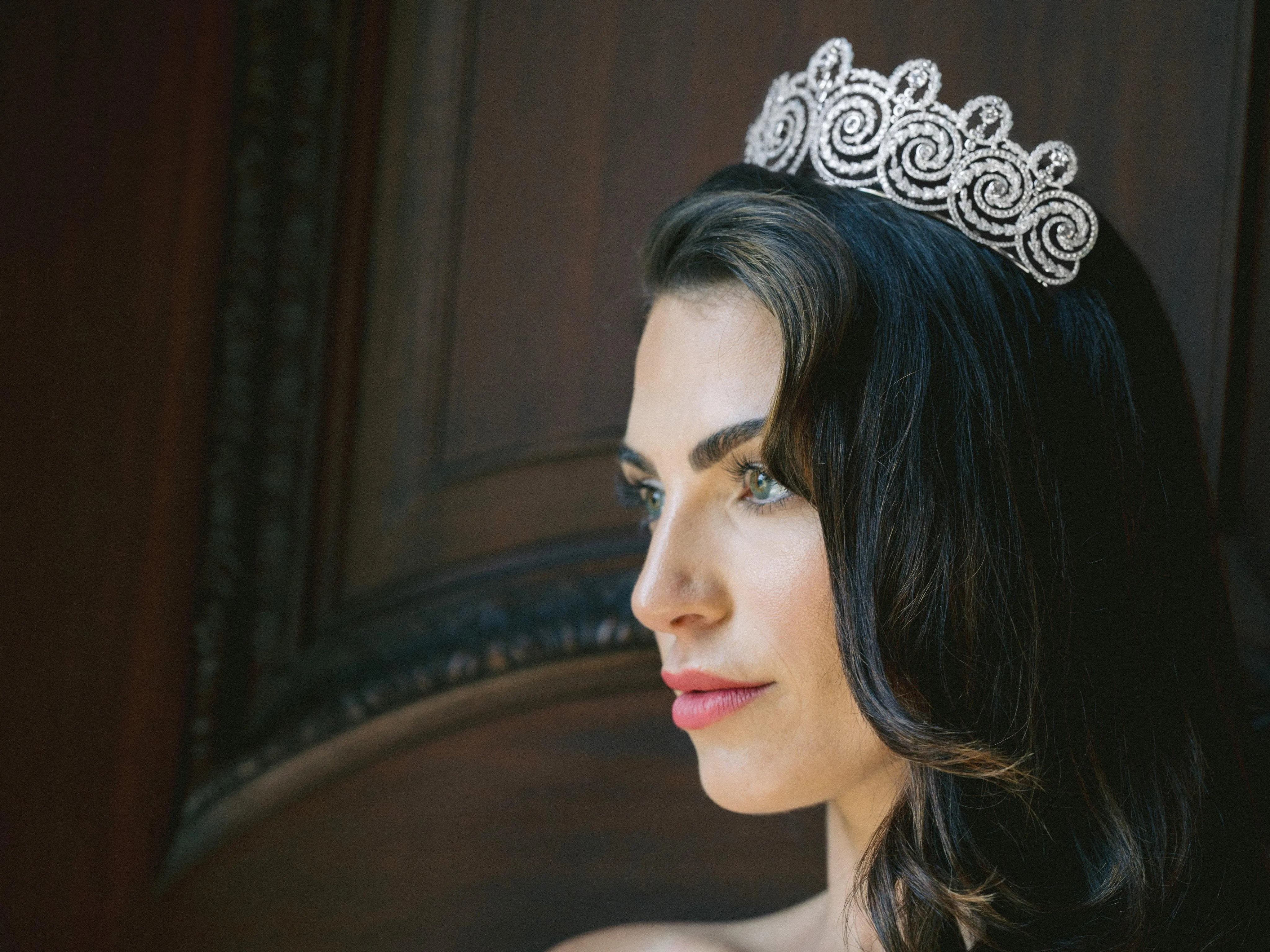 KHEDIVE Simulated Diamond Bridal Tiara