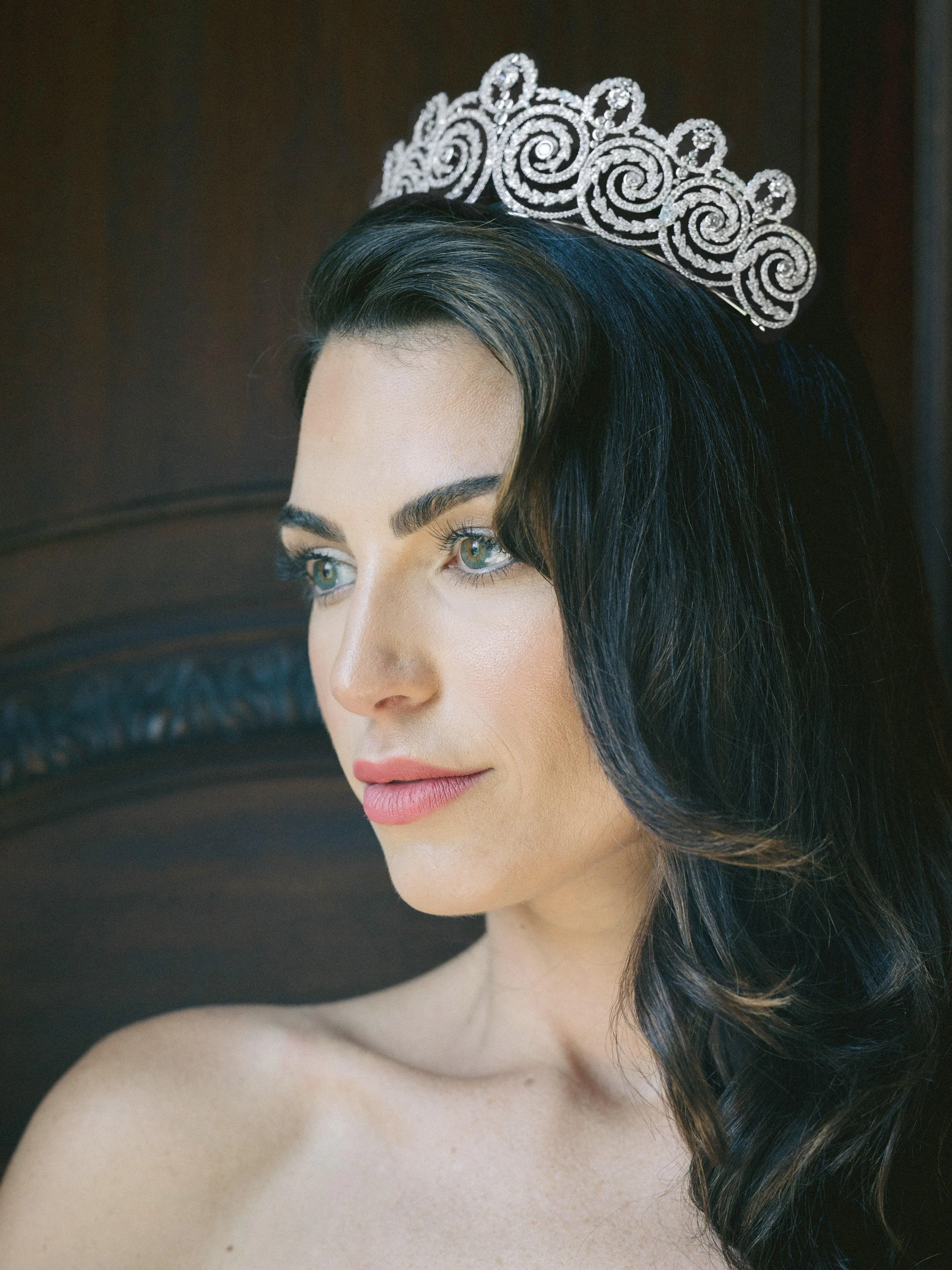 KHEDIVE Simulated Diamond Bridal Tiara