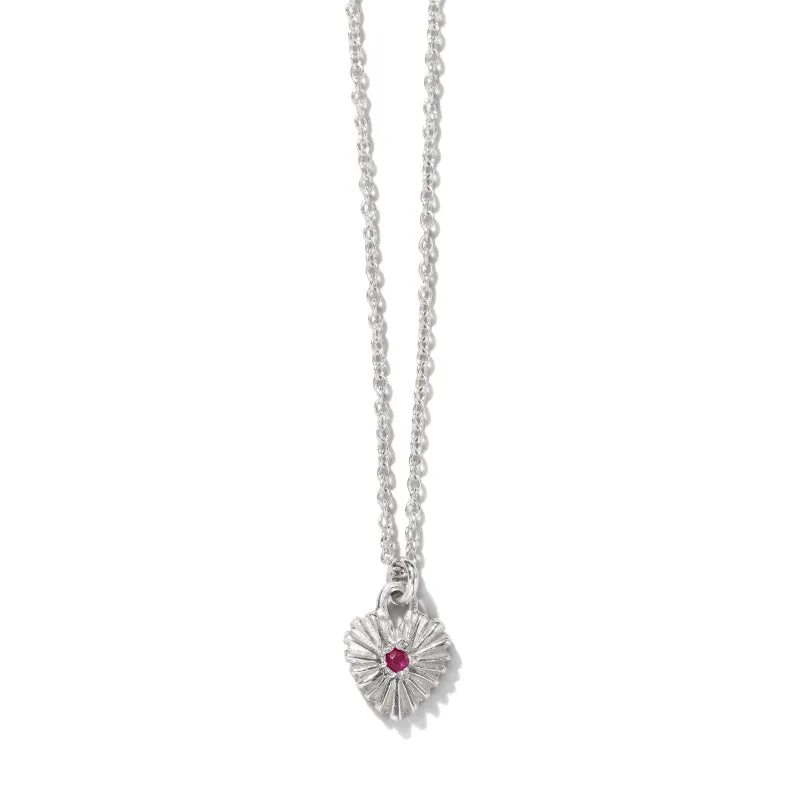 Kora Necklace, Ruby, Silver