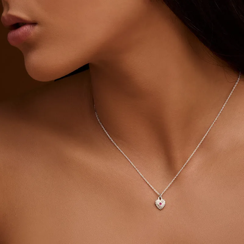Kora Necklace, Ruby, Silver