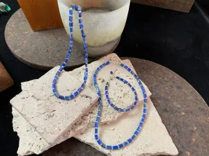Lapis And Silver Bead Necklace