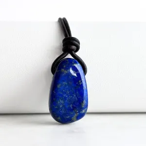 Lapis Lazuli Drop Gemstone Necklace - Oceanic Serenity