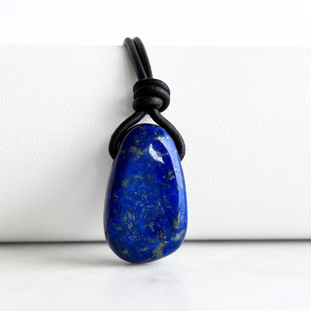 Lapis Lazuli Drop Gemstone Necklace - Oceanic Serenity