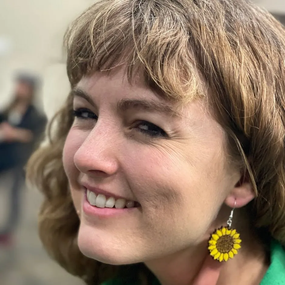 Large Kansas Sunflower Dangle Earrings by Cate's Concepts, LLC
