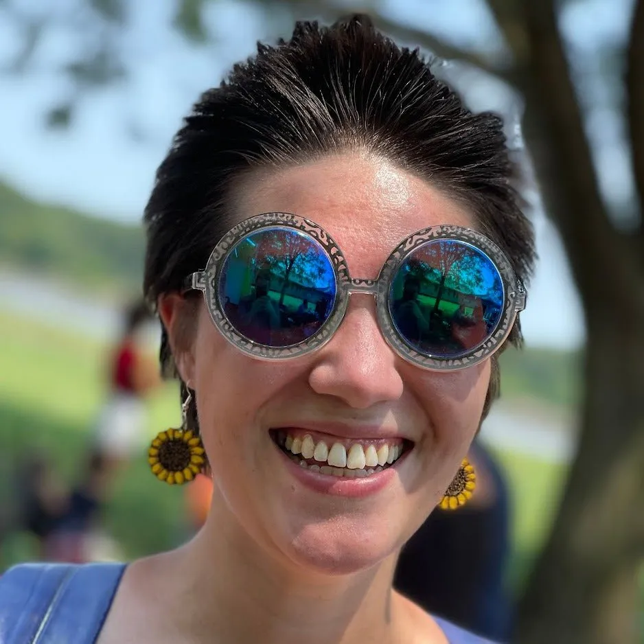 Large Kansas Sunflower Dangle Earrings by Cate's Concepts, LLC