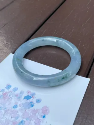 Light Blue Jade Bangle | 55mm (NJBA023)