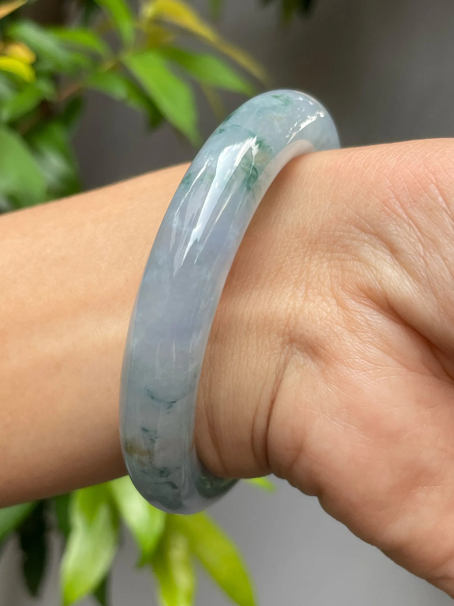 Light Blue Jade Bangle | 55mm (NJBA023)