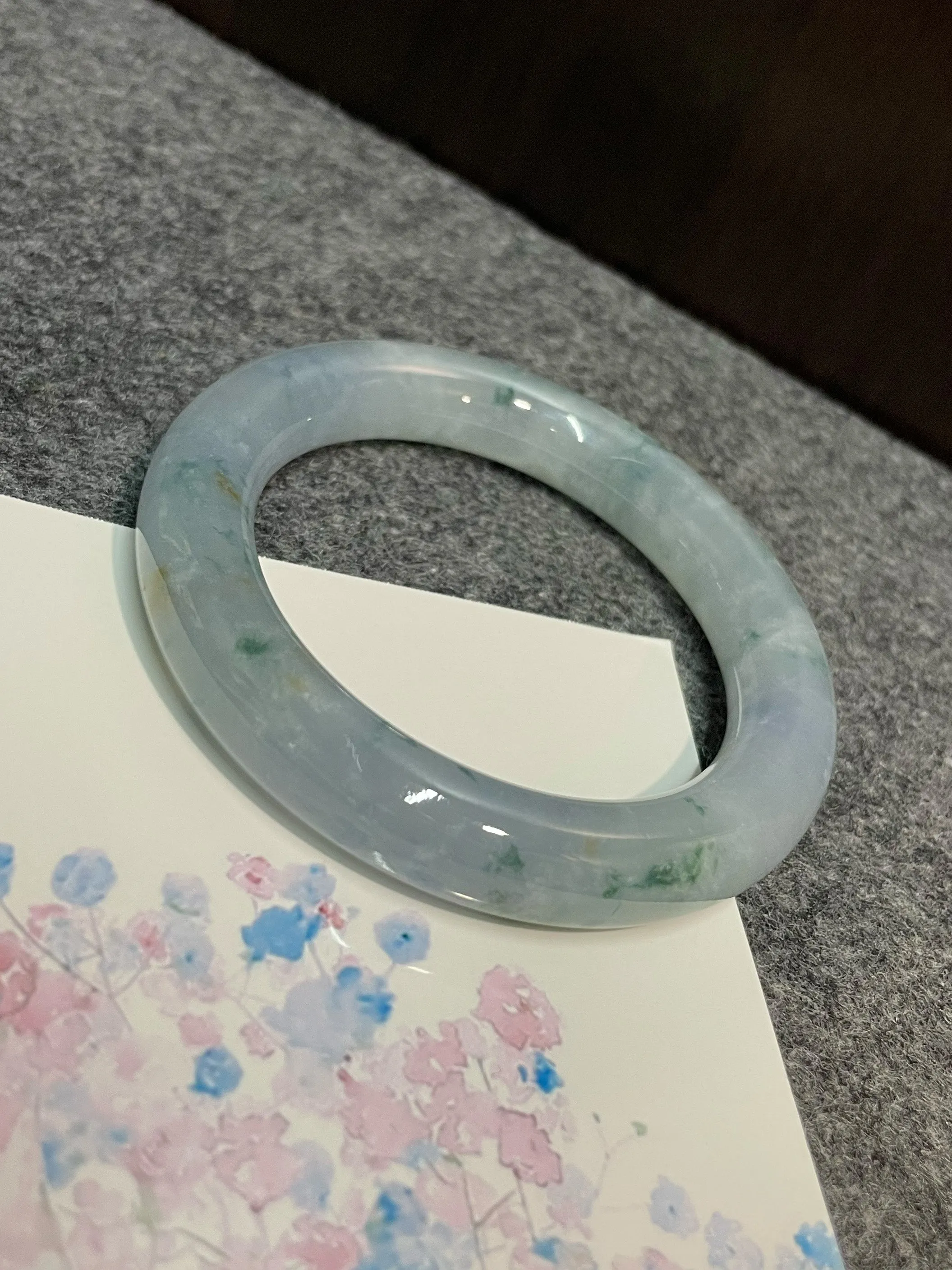 Light Blue Jade Bangle | 55mm (NJBA023)