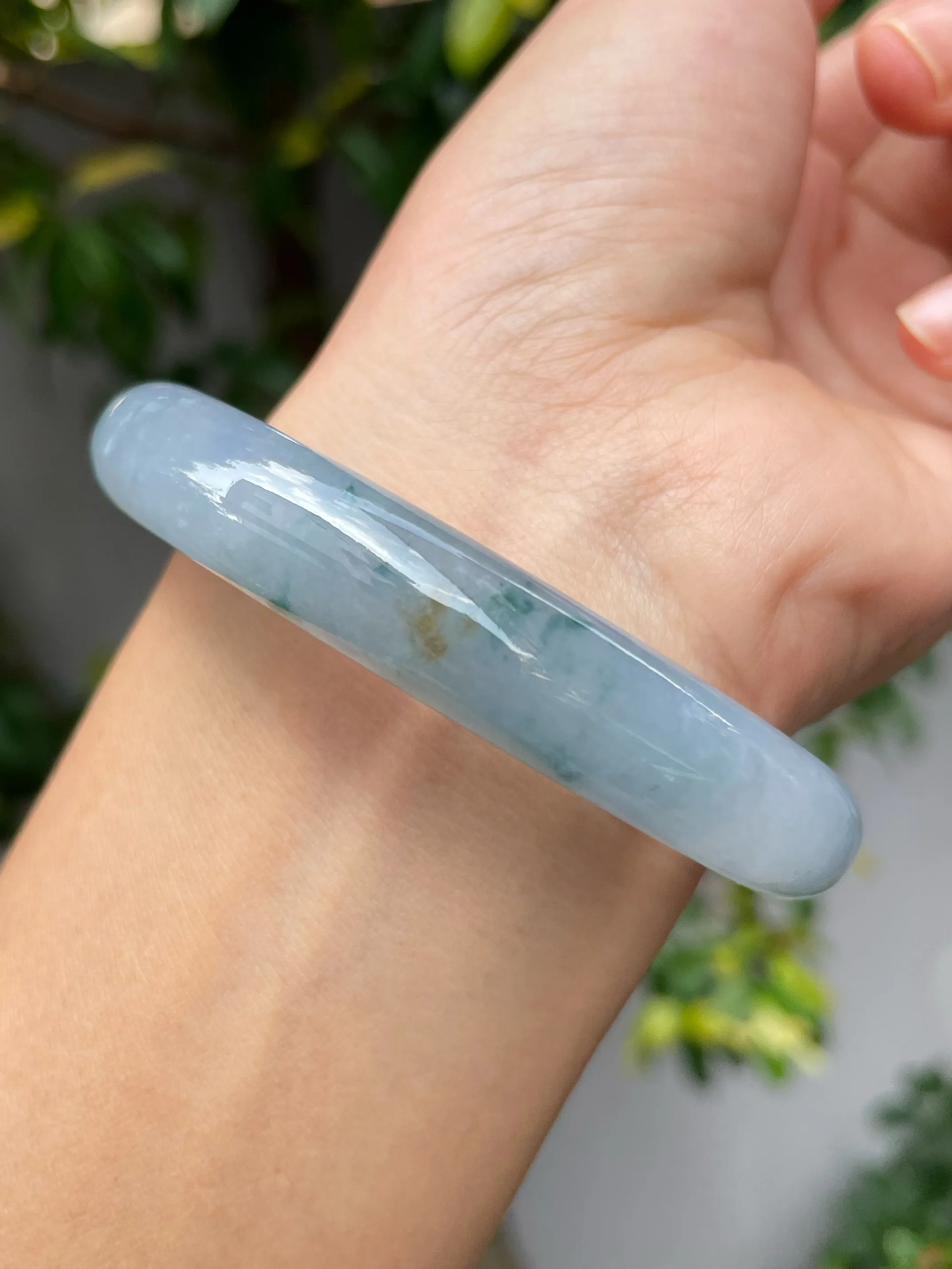 Light Blue Jade Bangle | 55mm (NJBA023)