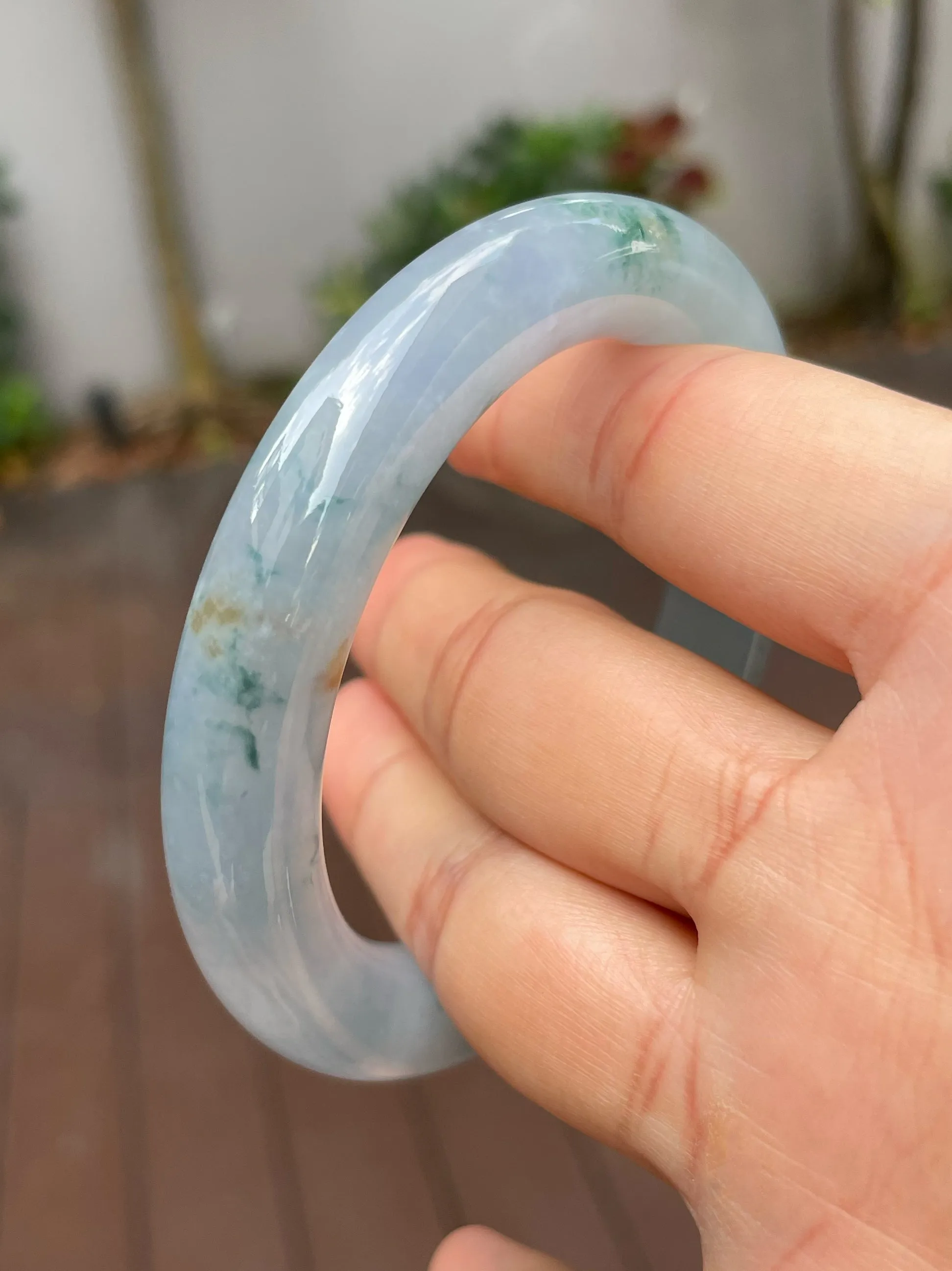 Light Blue Jade Bangle | 55mm (NJBA023)