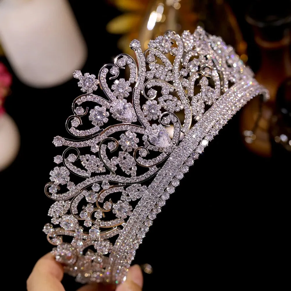 Luxury CZ Bridal Tiaras Cubic Zirconia Crown