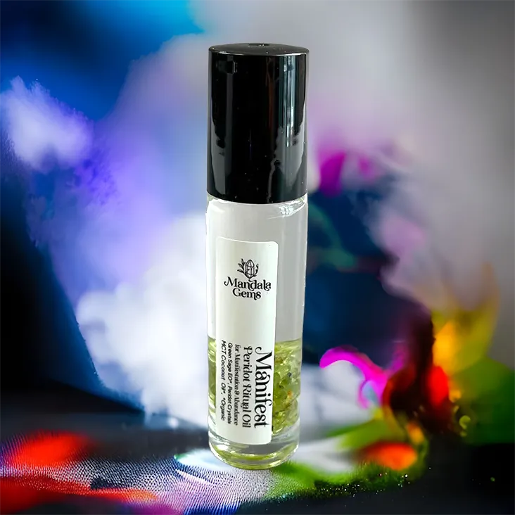 MANIFEST Perfume Oil Roller for MANIFESTATION with Peridot   Sage essential oil
