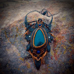 Manto Huichol obsidian necklace (unique design)