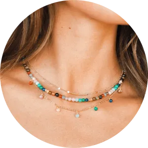 Master Healer Dewdrop   Circles in the Sand Necklace Stack
