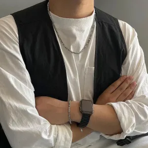Metal Beads Stitching Necklace & Bracelet
