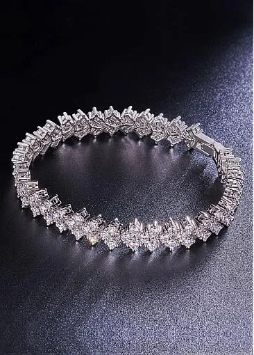 Micro Pave AAA Zirconia Arrowhead, Platinum Gold Plated Alloy Bracelet