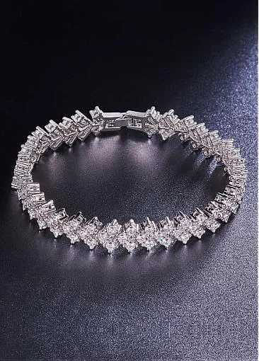 Micro Pave AAA Zirconia Arrowhead, Platinum Gold Plated Alloy Bracelet