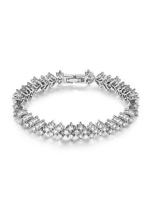 Micro Pave AAA Zirconia Arrowhead, Platinum Gold Plated Alloy Bracelet