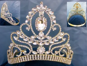 Miss Teen Beauty Pageant Rhinestone Tiara - Gold