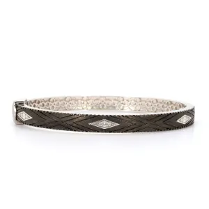 Moroccan Geometric Lined Milgrain Bangle