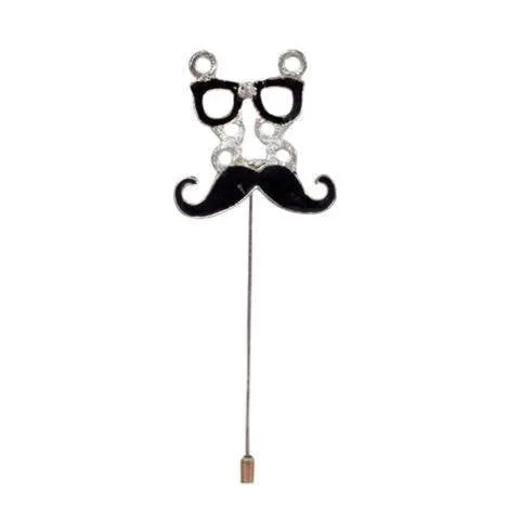 MOUSTACHE AND GLASSES BROOCH LAPEL PIN