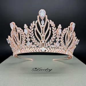 Multi-Peak Cubic Zirconia Bridal and Quinceanera Tall Tiara, Showstopper