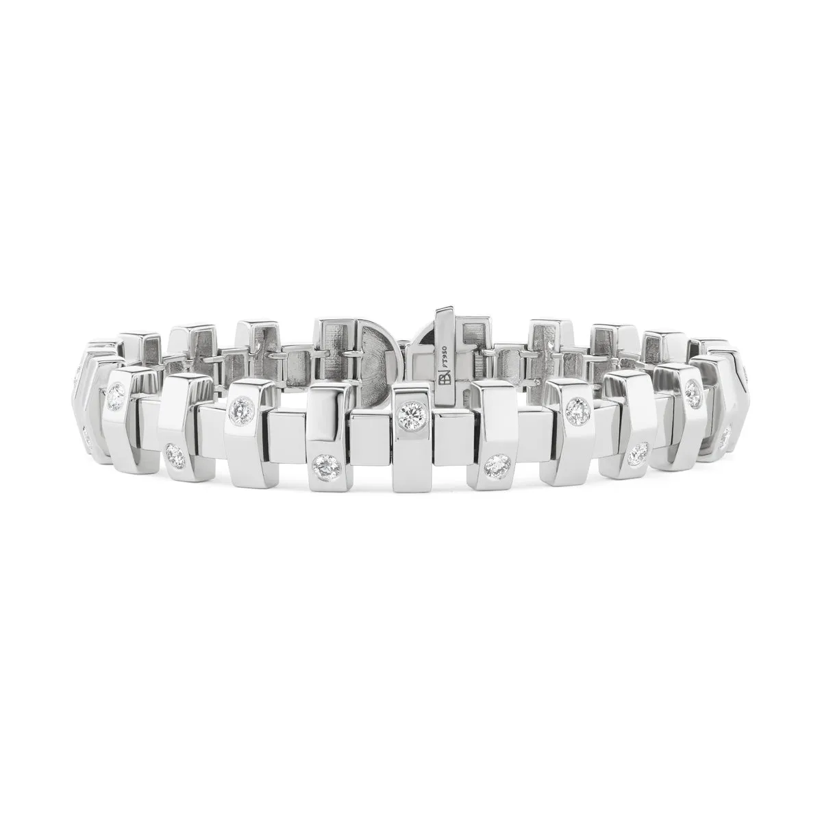 Narrow Platinum Hopscotch Bracelet