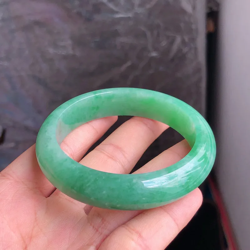 Natural Jade Bangle Jadeite Bangle Internal Diameter 55mm NBE078