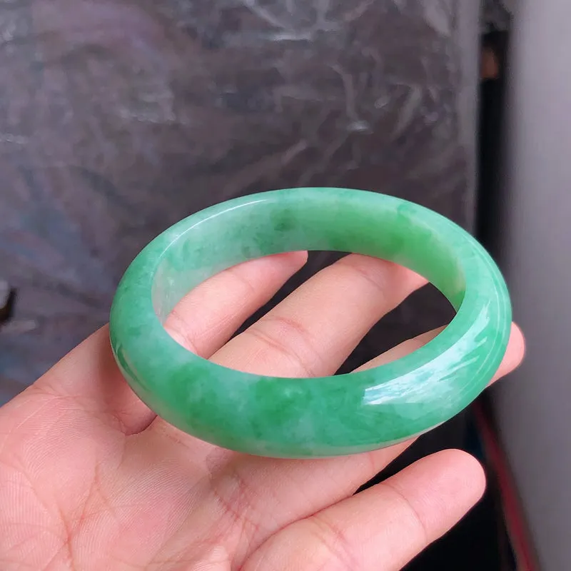 Natural Jade Bangle Jadeite Bangle Internal Diameter 55mm NBE078